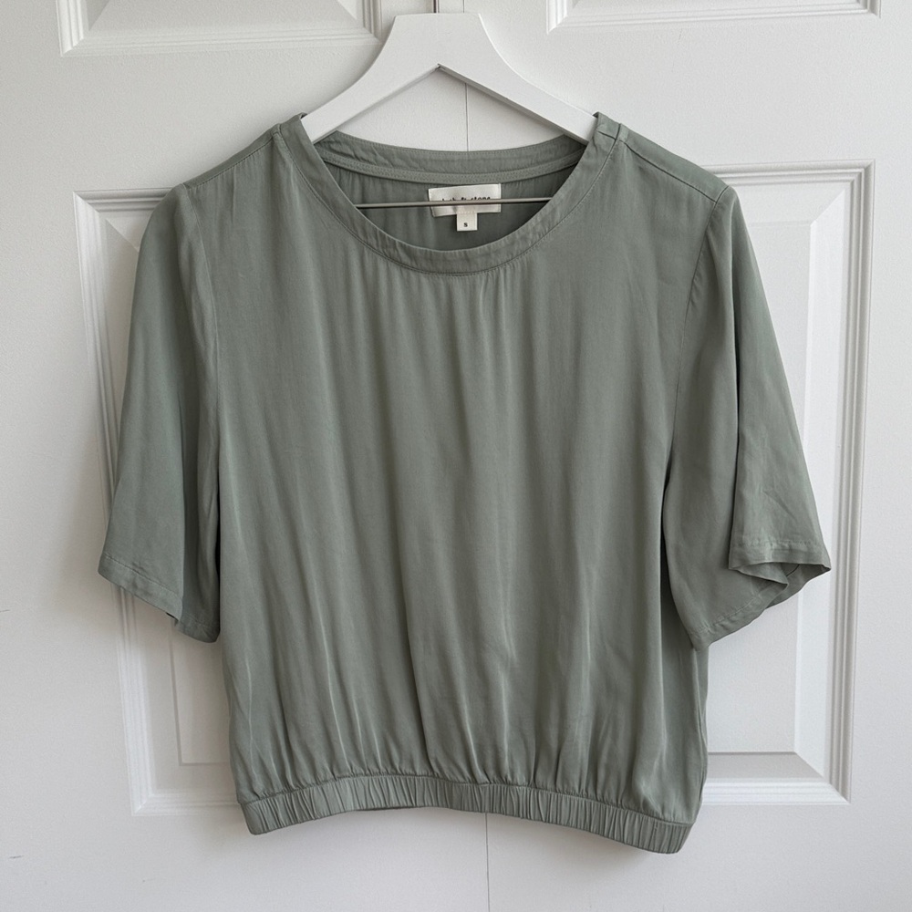 Cloth & Stone Light Green Short Sleeve Top